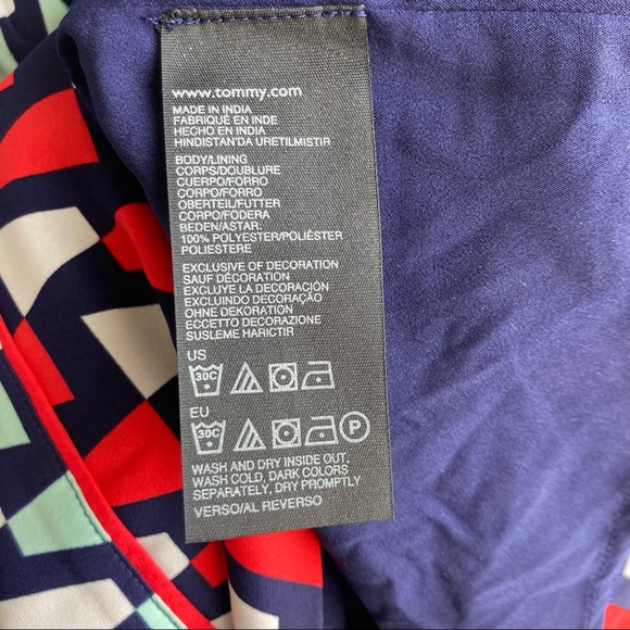 NWT Tommy Hilfiger Navy Geometric Print Skirt - Size 14 - Picture 7 of 10